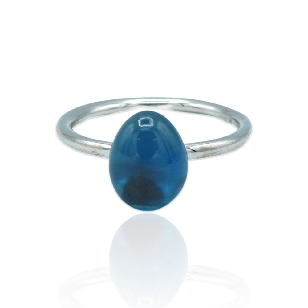 Superoro 18K White Gold Topaz Ring